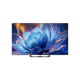 Front view of a slim bezel smart TV with blue display