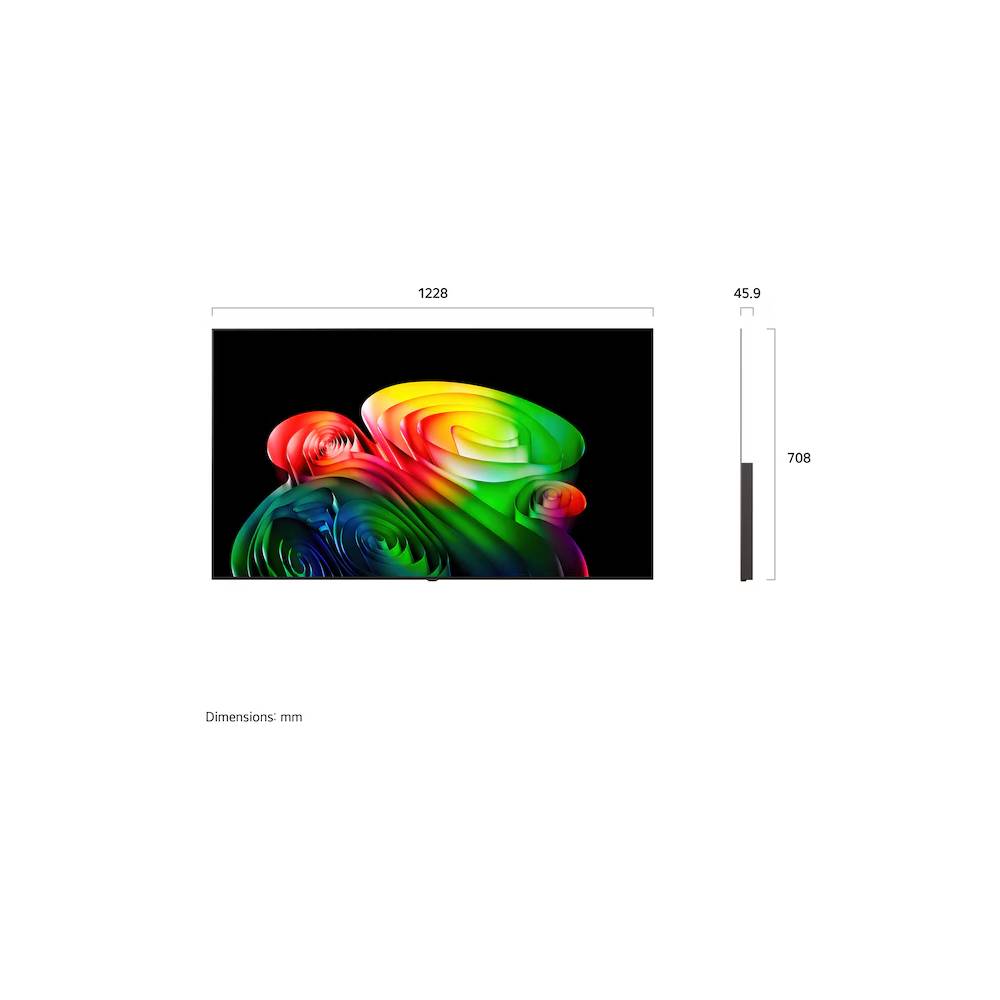 LG OLED AI B6 4K Smart TV (2026) 55 inch - Size