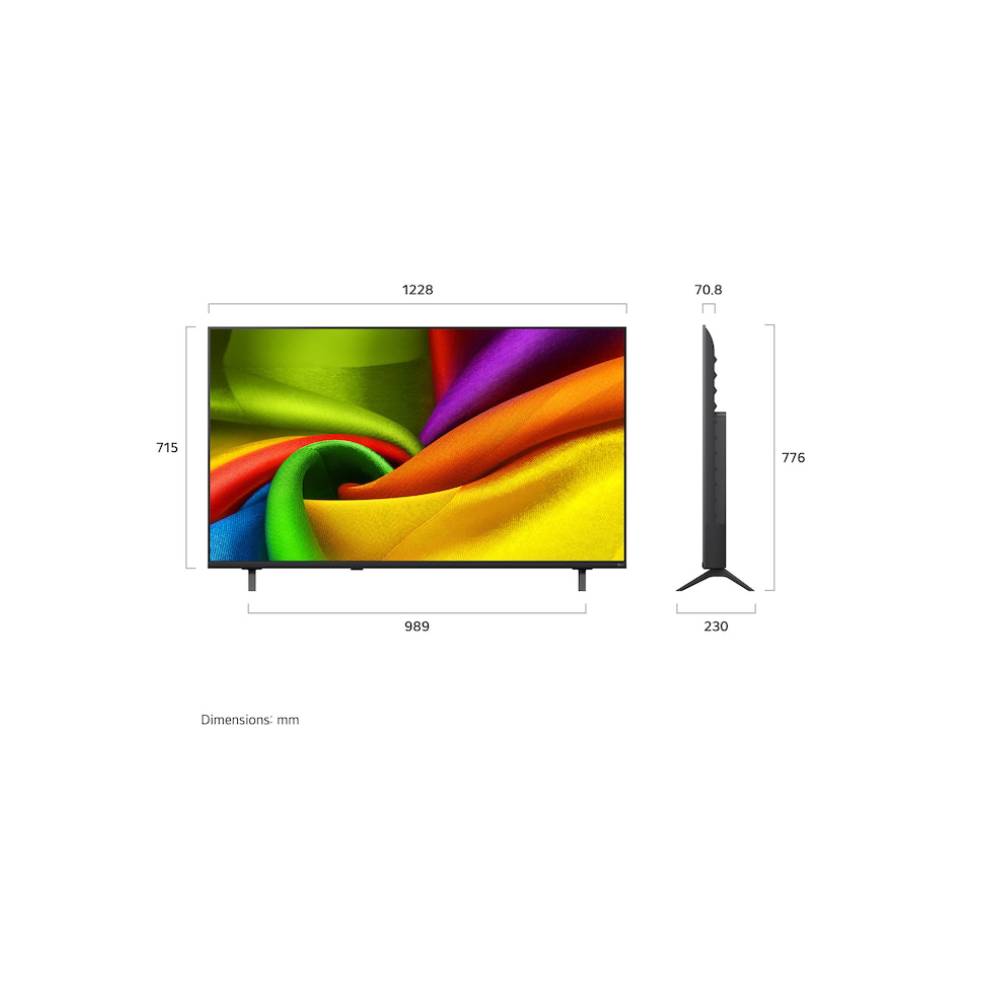 LG NANO 4K UHD AI NU84 Smart TV (2026) 55 inch - Size