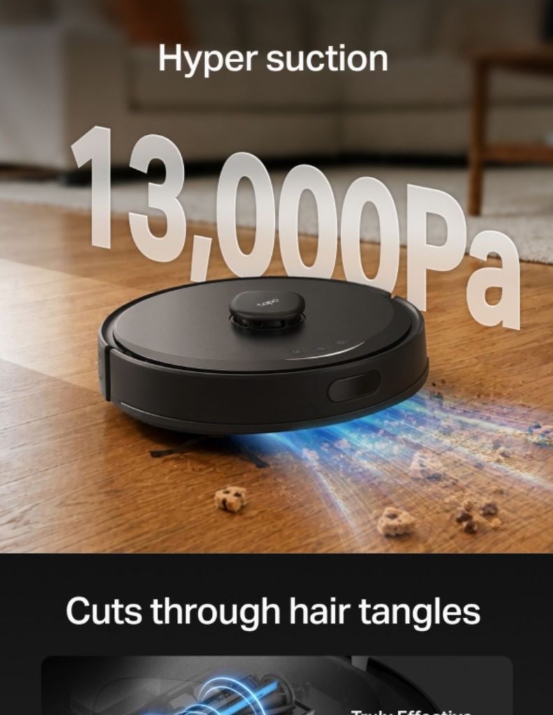Close up of Tapo RV30 Max Plus Gen 2 13000Pa