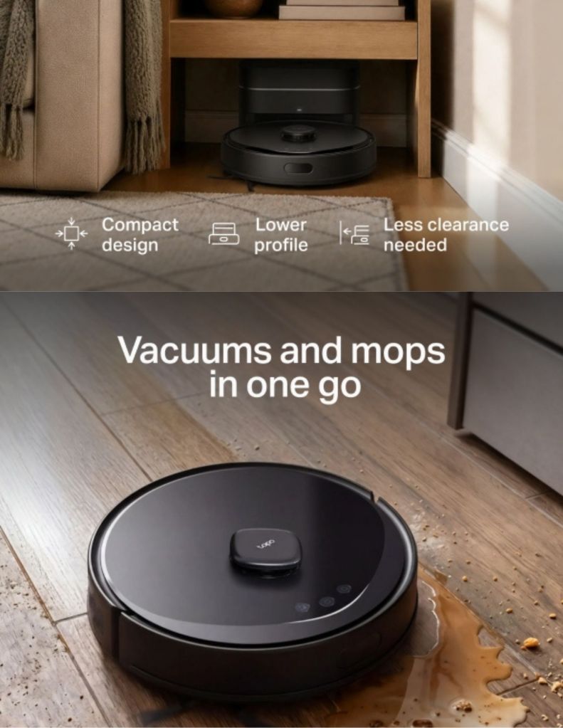 Close up of Tapo RV30 Max Plus Gen 2 vacuum and mop in one go