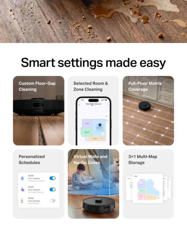 Close up of Tapo RV30 Max Plus Gen 2 smart setting made easy