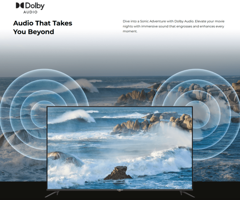 50" 4K TV with Dolby Audio for immersive sound while watching movies and entertainment