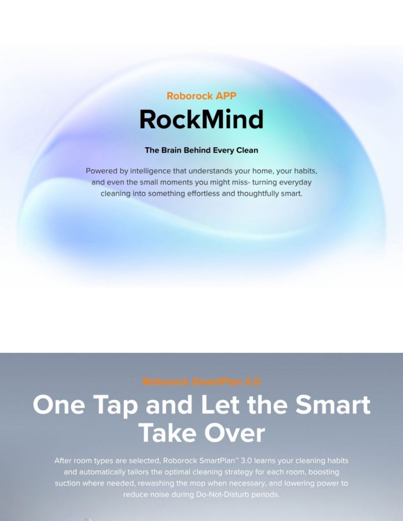 Close up of Roborock Qrevo 2 Pro Robot Vacuum roborock app and smartplan 3.0