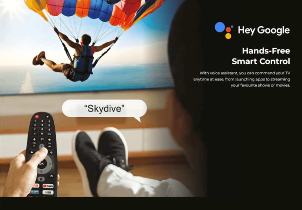 50" 4K Google TV with Hey Google hands-free smart control for voice commands and streaming