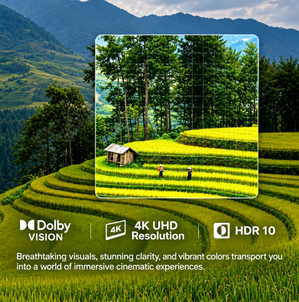 Sharp 4TC55JJ5000X 4K Google TV featuring Dolby Vision, 4K UHD resolution and HDR10
