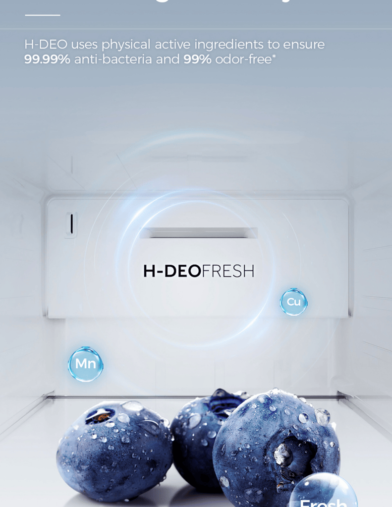 Close up of Haier 610L Multidoor Refrigerator H-DEO fresh