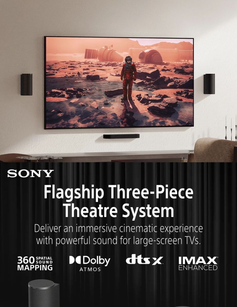 Close up of BRAVIA Theatre Trio flagship three-piece theatre system