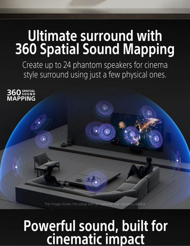 Close up of BRAVIA Theatre Trio ultimate surround with 360 spatial sound mapping